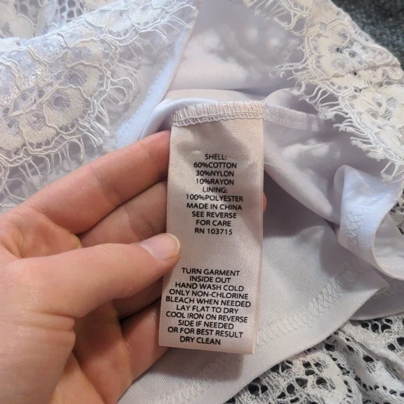 Nanette Brilliant White Ruffle Sleeve Floral Lace Blouse - Picture 10 of 10